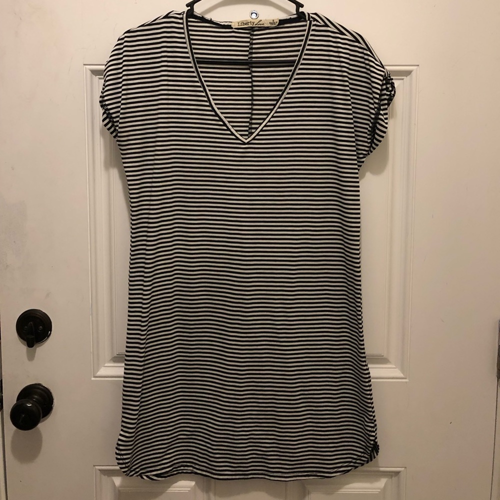 Black and white stripes dress